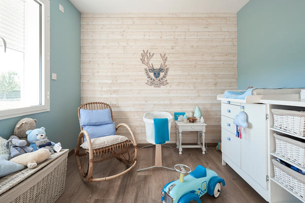 Chambre bébé déco scandinave - Projet de construction d'une maison contemporaine Mètre Carré